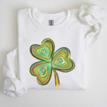 Load image into Gallery viewer, Pastel Shamrock, Clover, Lucky, Irish, Lucky Charm, Retro, St Patrick&#39;s Day Sweatshirt
