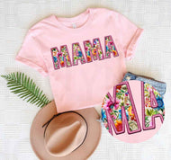 Floral Mama Faux Embroidery Graphic Tee
