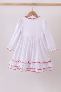 White bow ruffle gown