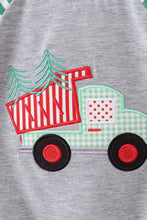 Load image into Gallery viewer, Green tree tractor applique stripe bubble
