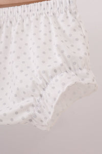 Navy christmas santa claus embroidery ruffle bloomer set