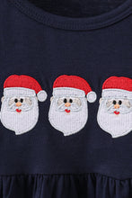 Load image into Gallery viewer, Navy christmas santa claus embroidery dress
