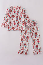 Load image into Gallery viewer, Christmas nutcracker print ruffle pajamas set
