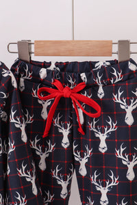 Navy deer print pajamas set
