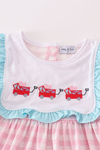 Load image into Gallery viewer, Valentine&#39;s day heart envelope embroidery plaid girl dress
