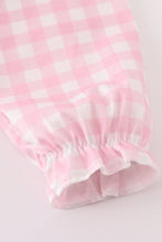 Load image into Gallery viewer, Valentine&#39;s day heart envelope embroidery plaid girl dress
