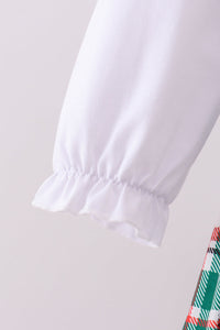 Green plaid ruffle 2pc set