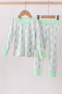 Green christmas tree bamboo pajama set