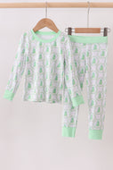 Green christmas tree bamboo pajama set