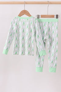 Green christmas tree bamboo pajama set
