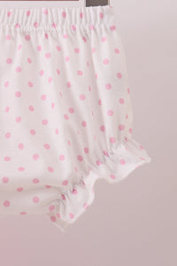 Pink christmas tree smocked bloomer set