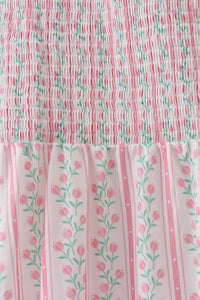 Floral tulip smocked mom dress