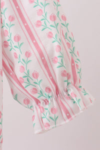 Floral tulip smocked bow bubble