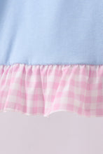 Load image into Gallery viewer, Blue puppy embroidery ruffle pants set
