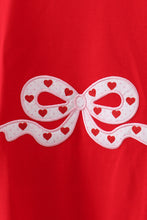 Load image into Gallery viewer, Red bow applique mom&amp;me top
