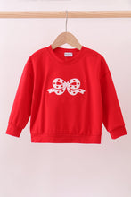 Load image into Gallery viewer, Red bow applique mom&amp;me top
