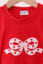 Load image into Gallery viewer, Red bow applique mom&amp;me top
