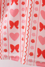 Load image into Gallery viewer, Red heart bow smocked bloomer set
