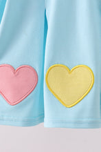 Load image into Gallery viewer, Blue heart applique bloomer set
