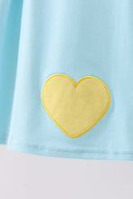 Load image into Gallery viewer, Blue heart applique dress
