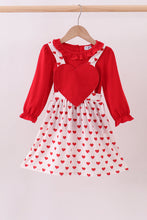 Load image into Gallery viewer, Red heart applique ruffle 2pc set
