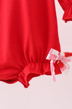 Load image into Gallery viewer, Red heart french knot bow bubble
