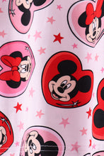 Load image into Gallery viewer, Red character heart print bamboo pajama pants set
