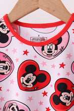 Load image into Gallery viewer, Red character heart print bamboo pajama pants set
