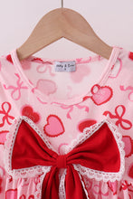 Load image into Gallery viewer, Red heart bow print pants set
