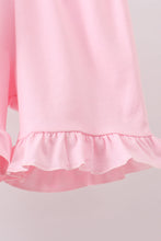 Load image into Gallery viewer, Pink clover bow embroidery shorts set
