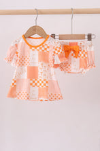 Load image into Gallery viewer, Orange Tennessee patchwork bloomer set
