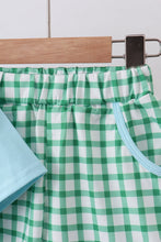 Load image into Gallery viewer, Blue clover applique shorts set
