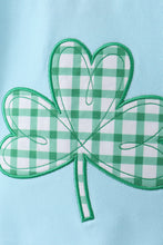 Load image into Gallery viewer, Blue clover applique shorts set
