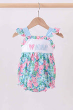 Load image into Gallery viewer, Blue I love MOMMY embroidery ruffle bubble
