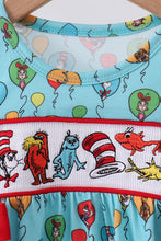 Load image into Gallery viewer, Mint Dr. Seuss smocked bow bubble
