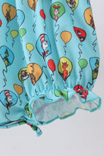Load image into Gallery viewer, Mint Dr. Seuss smocked bow bubble
