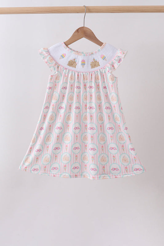 Castle ice cream smocked ruffle dress