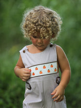 Load image into Gallery viewer, Fall Halloween &amp; Thanksgiving  Pumpkin Smock Embroidered Boys Romper
