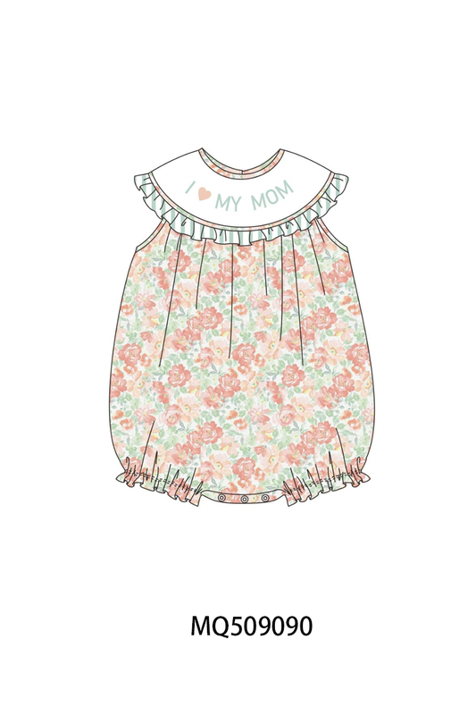 Floral Iove my mom ruffle bubble