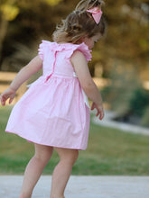 Load image into Gallery viewer, Pink  Smocked Church Christ Bishop Christening Dress
