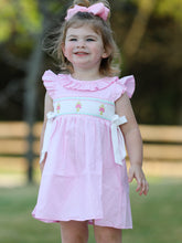 Load image into Gallery viewer, Pink  Smocked Church Christ Bishop Christening Dress
