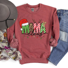 Load image into Gallery viewer, Mama Claus, Santa, Plaid, Leopard Print, Christmas Sweatshirt
