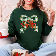 Load image into Gallery viewer, Merry Bow, Christmas Ribbon, Retro, Santa Sweatshirt

