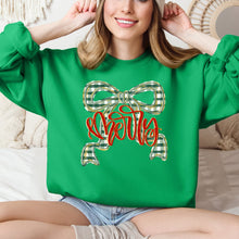 Load image into Gallery viewer, Merry Bow, Christmas Ribbon, Retro, Santa Sweatshirt
