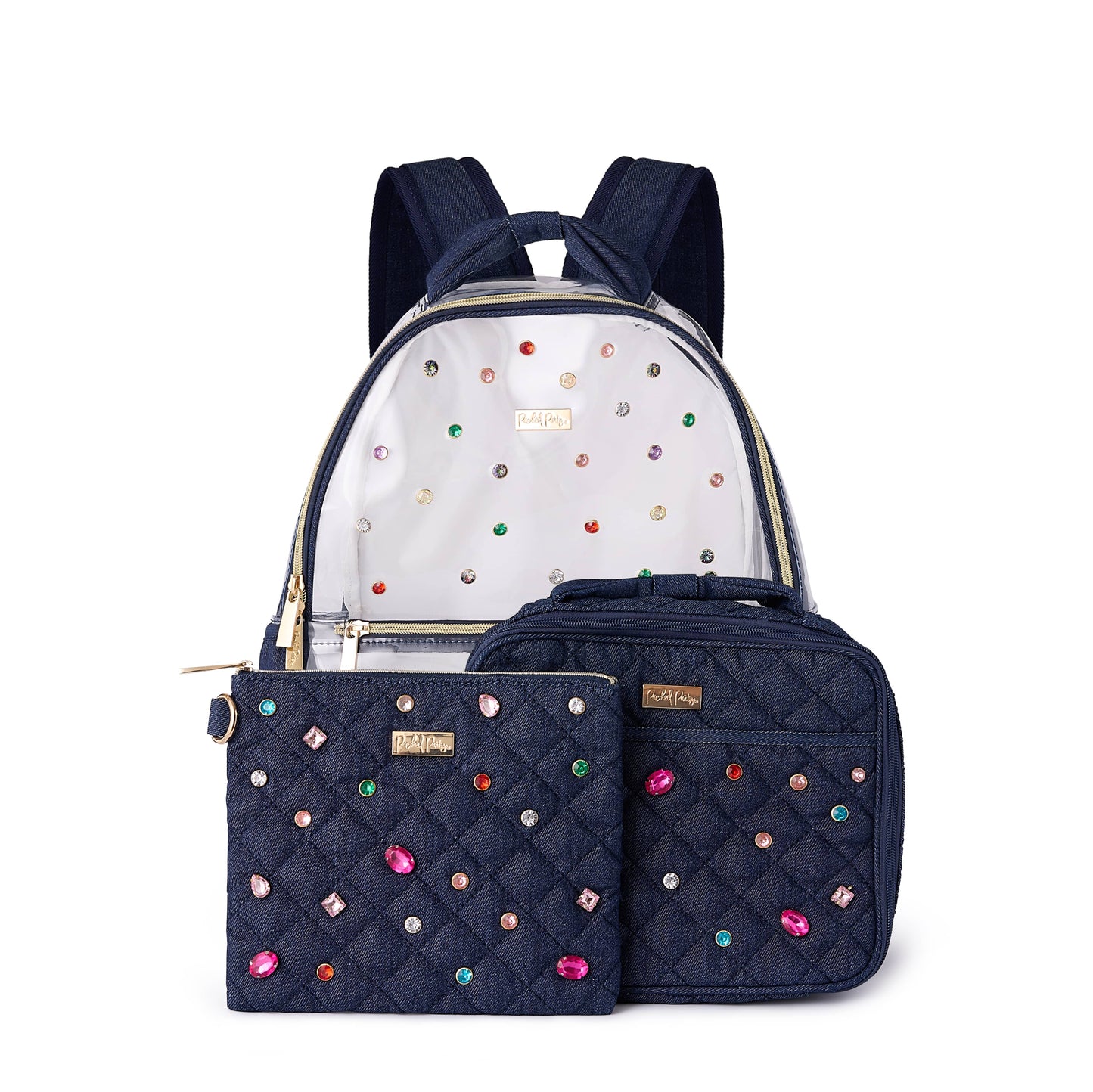 Denim and Gems Clear Backpack
