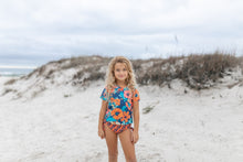 Load image into Gallery viewer, Olivia Navy Orange Rash Guard Swimsuit
