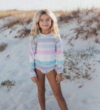 Load image into Gallery viewer, Elsie Pastel Star Fish Long Sleeve Rash Guard Swimsuit
