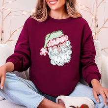 Load image into Gallery viewer, Retro Santa, Christmas, Stripes Sweatshirt
