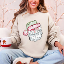 Load image into Gallery viewer, Retro Santa, Christmas, Stripes Sweatshirt
