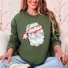 Load image into Gallery viewer, Retro Santa, Christmas, Stripes Sweatshirt
